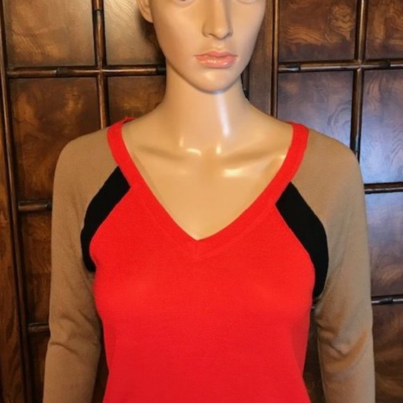 NWOT Jones New York Colorblock 3/4 Sleeve Sweater - Picture 5 of 7